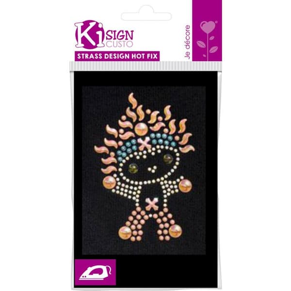 Överföringstitel med klister och strass Manga Rose 9x6 cm