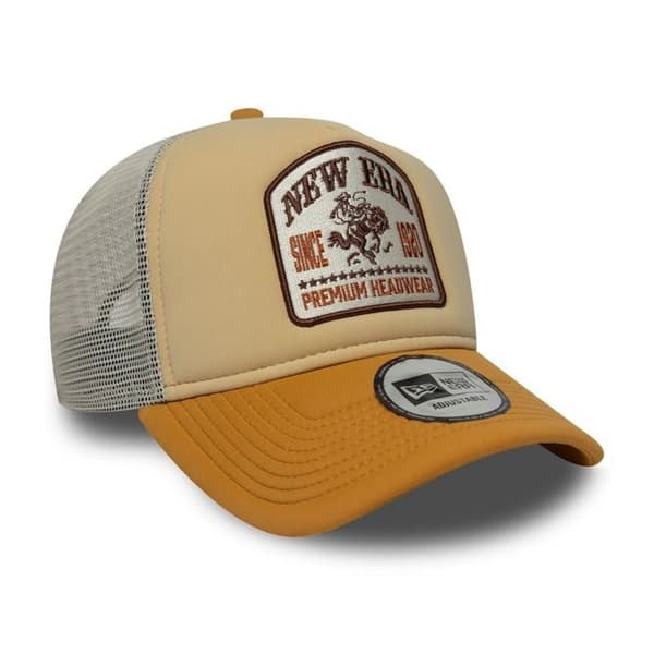 New Era Kläder Modell New Era Graphic Patch Cream 9forty A-frame Trucker Justerbar Ca - Färg Ljus Brun