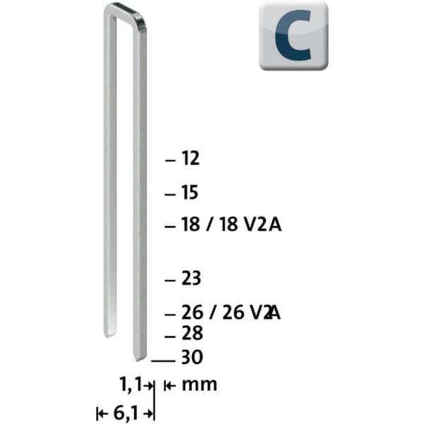 Novus Office 105106300 Klämmor med smal rygg Typ 4 1100 st Mått (L x B) 23 mm x 6 mm