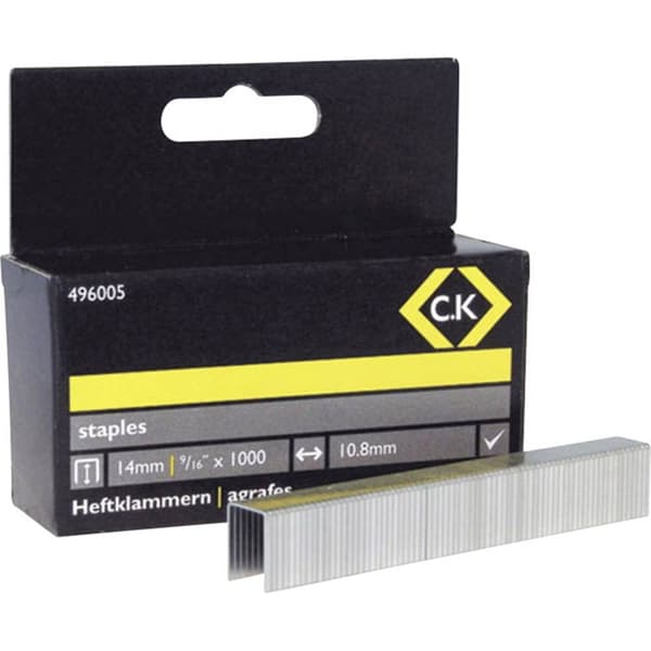 C.K 496005 Häftklamrar Typ 140 1000 st Mått (L x B) 14 mm x 10.5 mm