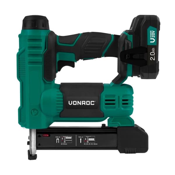 VONROC Hæftepistol 20V - Tacker | Inkl. 2.0Ah akku og oplader