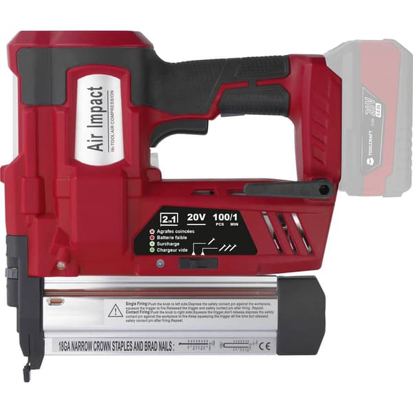 TOOLCRAFT TO-7427298 Spikpistol batteri inkl. ficklampa, exkl. batteri/laddare, Utan laddare