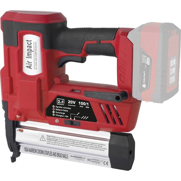 TOOLCRAFT TO-7427298 Spikpistol batteri inkl. ficklampa, exkl. batteri/laddare, Utan laddare
