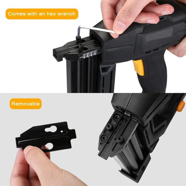 elektrisk luftspikpistol, träbearbetningsspikpistol, med häftklamrar och verktyg