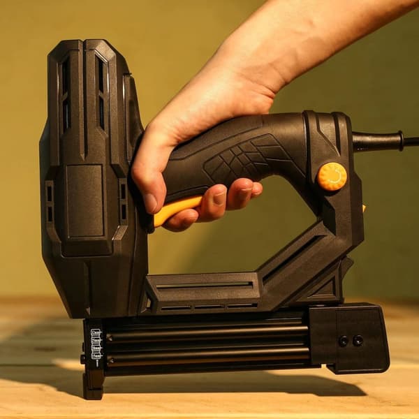 elektrisk luftspikpistol, träbearbetningsspikpistol, med häftklamrar och verktyg