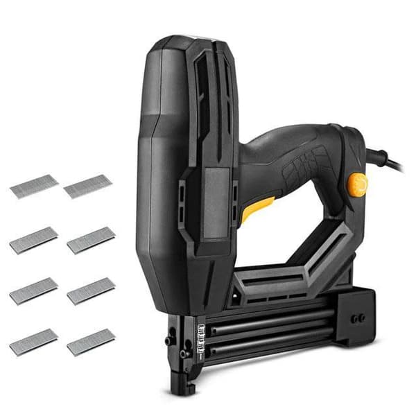 elektrisk luftspikpistol, träbearbetningsspikpistol, med häftklamrar och verktyg