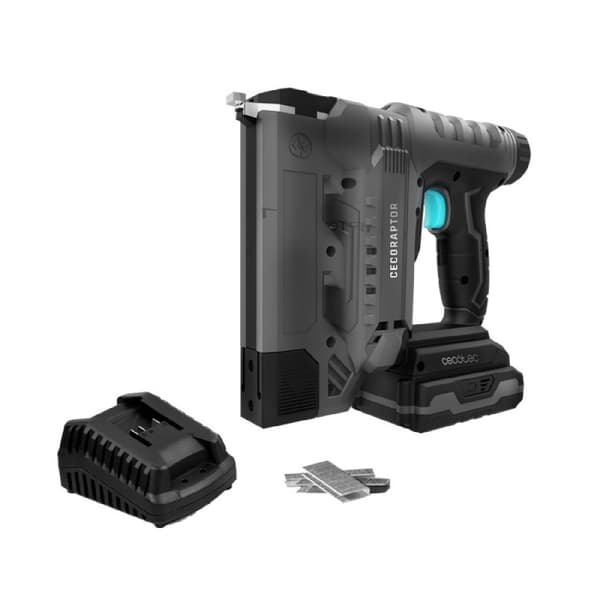 Cecotec 20 V and 2000 mAh battery staple gun, 30 shots per minute impact ratio, with capacity for 100 staples type 55, between 15-mm and 25-mm long,