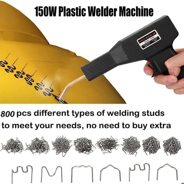 Plastsvetsmaskin - Reparationssvetspistol - 150W, med 800PCS varmhäftare - för reparation av auto stötfångare