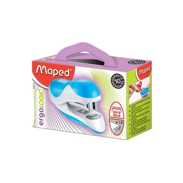 Häftapparat - MAPED - Ergologic Mini - Kapacitet 12-15 ark - Diverse färger