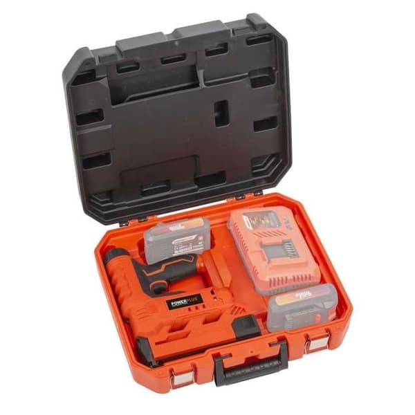 20V sladdlös häftapparat-spikpistol + 100 häftklamrar + 100 spikar - DUAL POWER POWDP7010 - Levereras utan batteri eller laddare