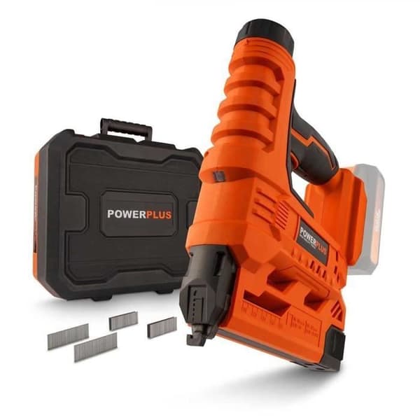 20V sladdlös häftapparat-spikpistol + 100 häftklamrar + 100 spikar - DUAL POWER POWDP7010 - Levereras utan batteri eller laddare