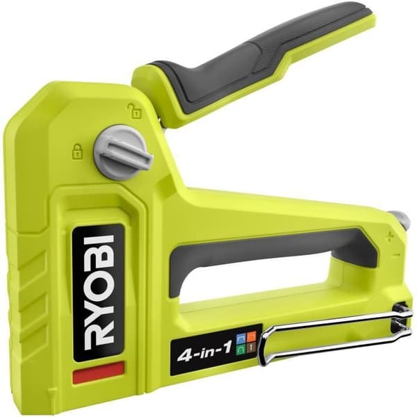 4 i 1 spikpistolhäftapparat - RYOBI - T50 och T25 häftklammer upp till 14 mm, JT21 häftklammer upp till 10 mm, 18G spets upp till 15,8 mm