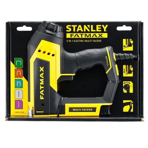 Häftapparat-Spikpistol - STANLEY - 5-i-1 - Kompakt - Enkel laddning - Förstärkt ABS-kropp