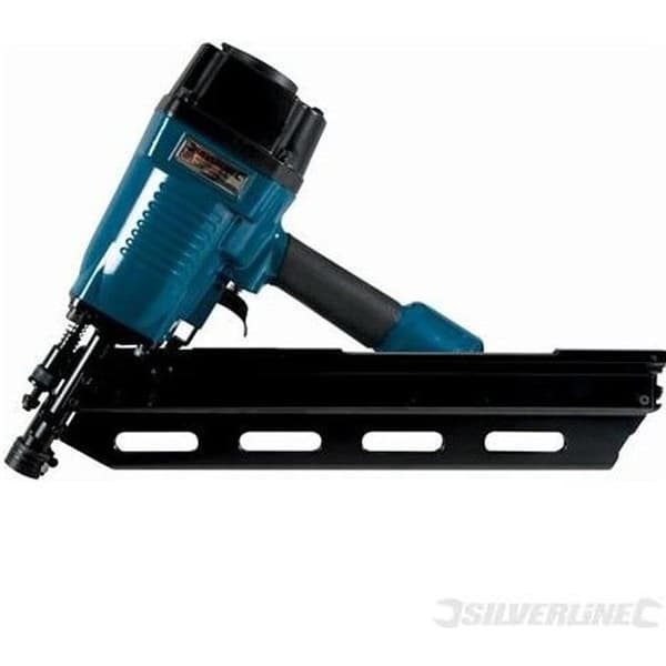 Pneumatisk ramspikpistol - SILVERLINE - 90 mm - Trä - Spår 10-12 - Magasin 90 st