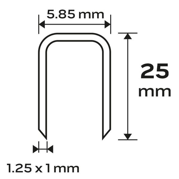 Agrafer Neo Galvaniserade Häftklamrar för pneumatiska häftapparater (14-570), GA18, Typ 90 (4K), längd 25 mm, 4000 st.