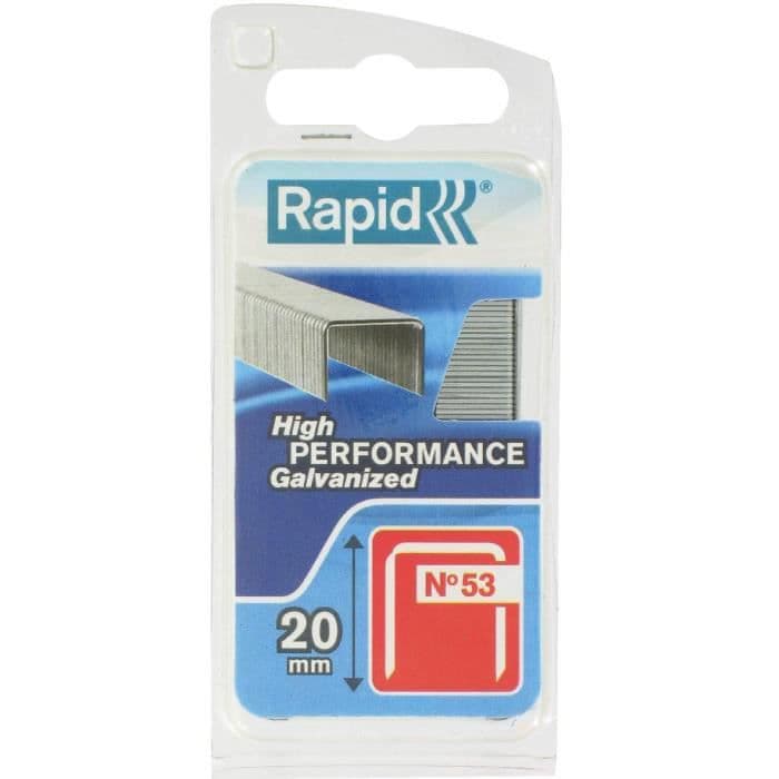 RAPID Galvaniserede hæfteklammer - Fin tråd - N ° 53/20 mm