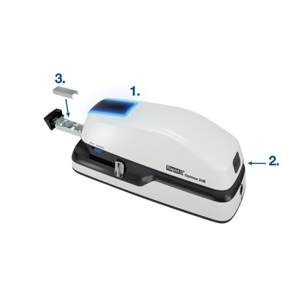 Elhäftare RAPID Optima 20 vit/svart