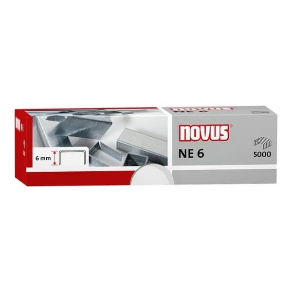 Novus NE 6 Staples 6 mm ståltrådspaket om 5000 för B 100EL