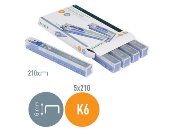 Heftestift Leitz 5591 26/6 F 5551 Blå (5 stk) (1 stk.)