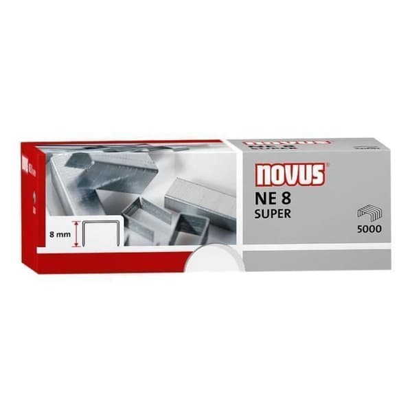Novus NE 8 SUPER Staples 8 mm ståltrådspaket om 5000 för B 100EL