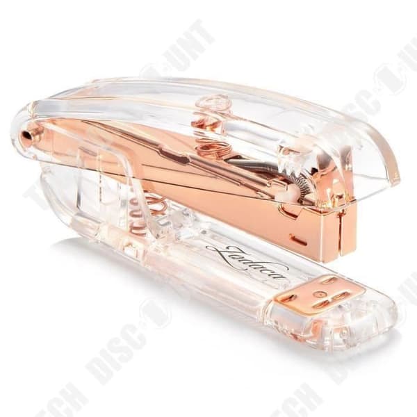 TD® Häftapparat För Häftningsnr. 24-6 och 26-6 Kapacitet: 15 ark, i akryl, Transparent - Rose Gold-School-tillbehör