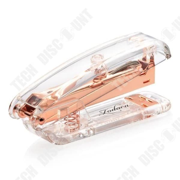TD® Häftapparat För Häftningsnr. 24-6 och 26-6 Kapacitet: 15 ark, i akryl, Transparent - Rose Gold-School-tillbehör