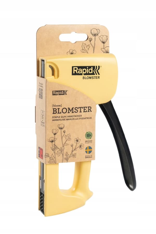 Rapid R53 SoS Blomster manuell häftmaskin gul gjord av ekologiska material