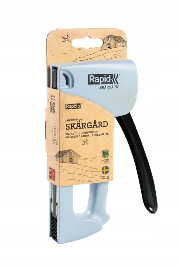 Manuell häftmaskin Rapid R53 SoS Skargard blå gjord av ekologiska material