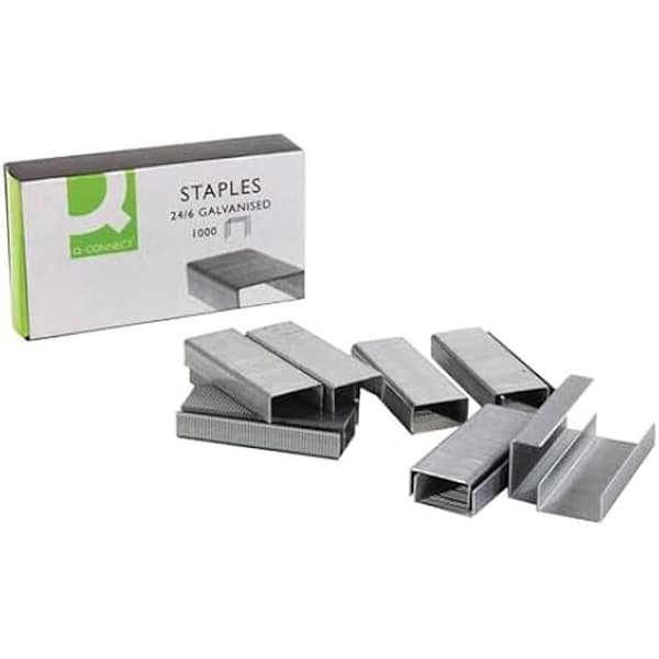 Agrafer - Q-CONNECT - Modell 24/6 - Galvaniserad - Metallisk - Blandade