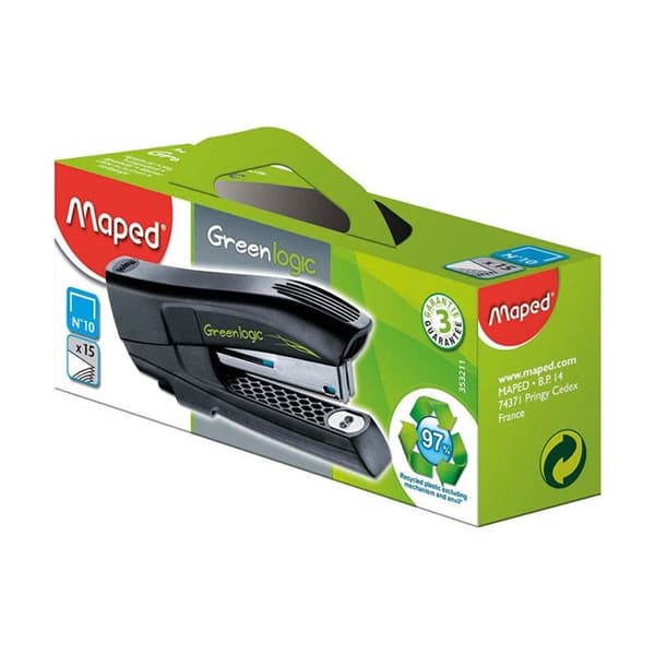 Häftapparat - Mapad - Ficka nr 10 - Kapacitet 15 ark - Djup 40 mm - Återvunnen plast
