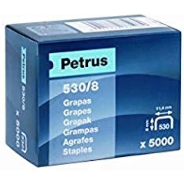 PETRUS 77508 - Box 5000 ud. gängad grapa modell 530/8 mm