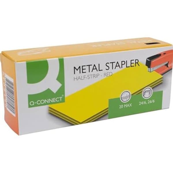 Häftapparat - Q-CONNECT - 44251 - Eco Metal - Röd - 30 x 55 x 120 mm