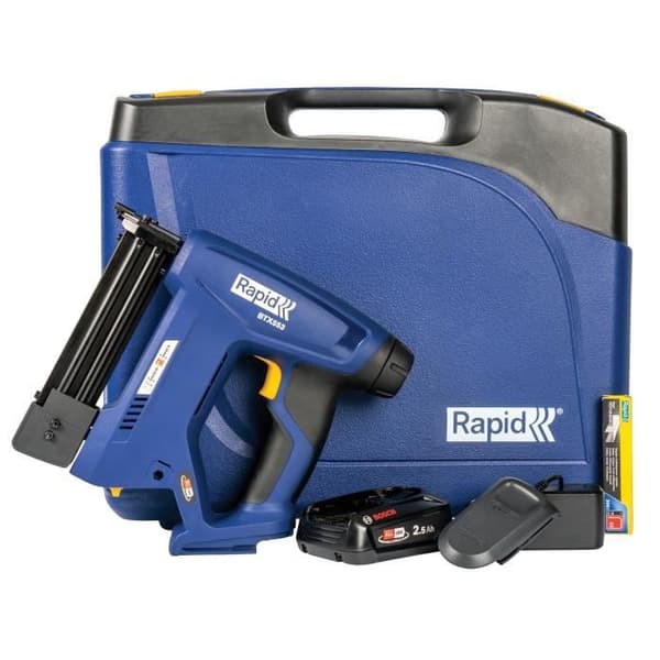 18V batterihæftepistol til 53/8-20mm - 8/15-20mm - RAPID - BTX553 - Kuffert + 2,5Ah batteri + oplader
