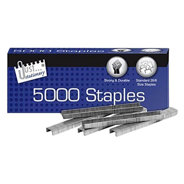 Just Stationery Häftklamrar i storlek nr 26/6 (förpackning med 5000)