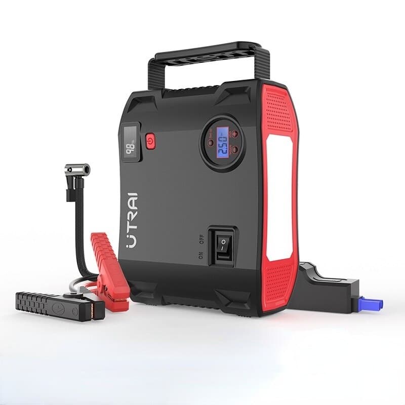 4 i 1 2000A Bil Starthjälp Starthjälpsbatteri Jump Starter 24000mAh Powerbank 12V 150PSI Luftkompressor LED ficklampa