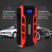 3 -in -1 Jump Starter med Powerbank 99900 MAH - Starthjælp med 12V batterioplader til bil, motorcykel, scooter, båd - USB 5V/2.4A Port - Carrier Bag -