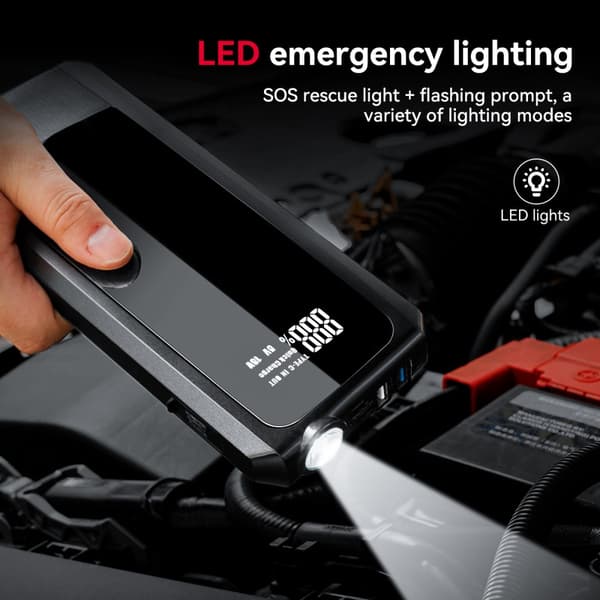 Jump Starter 2000A 20000mah Powerbank Booster USB Oplader Bilbatteri Starter Op til 8,5L Diesel/benzinmotor