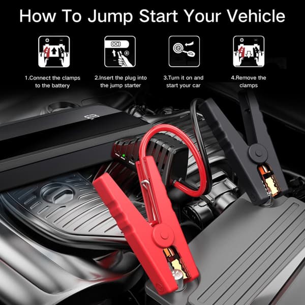 Jump Starter 2000A 20000mah Powerbank Booster USB Oplader Bilbatteri Starter Op til 8,5L Diesel/benzinmotor