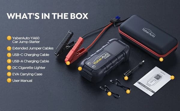 6000A Jump Starter 150W DC Bil Batteri Oplader 3.3 LED Display 600 Lumen Lommelygte Batterioplader Super Starter Enhed