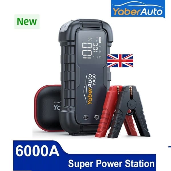 6000A Jump Starter 150W DC Bil Batteri Oplader 3.3 LED Display 600 Lumen Lommelygte Batterioplader Super Starter Enhed