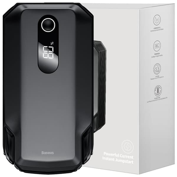 Baseus powerbank Power Starter Jump Starter booster 20000mAh 12V (2000A / 1000A) + krokodilleklemmekabler svarte (CGNL02000