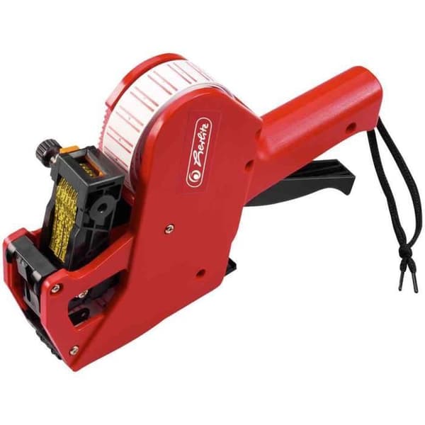Etiketteringspincett - HERLITZ - 1 rad - 6 positioner - Svart/Röd