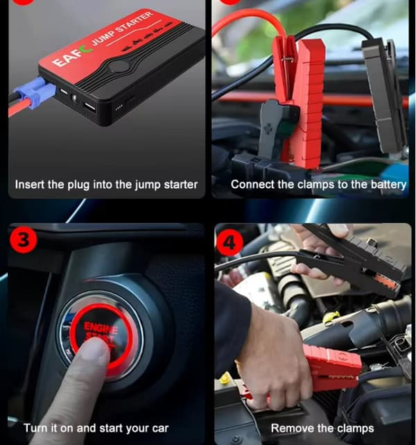 Bil jumpstarter 2000a powerbank bærbar bil batteri oplader til 12v auto starter enhed