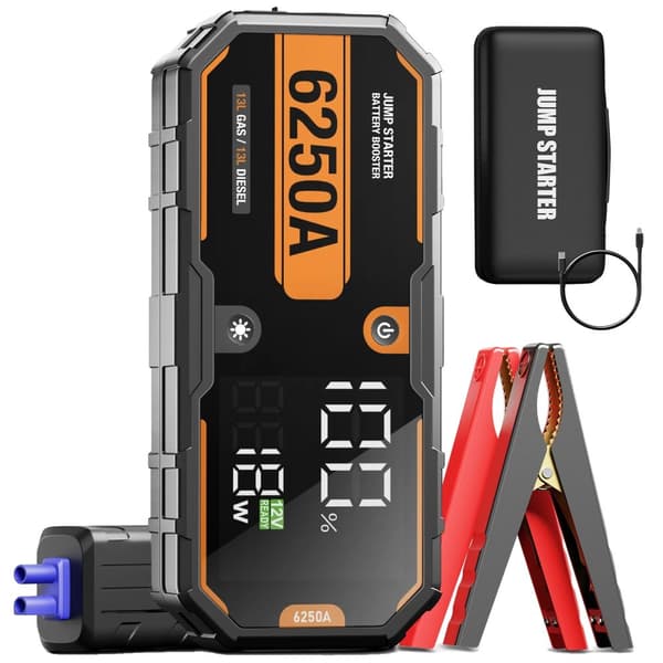 Aloituslaite, 6250A huippuvirta, 30000mAh akunkapasiteetti,6250A 30000mAh