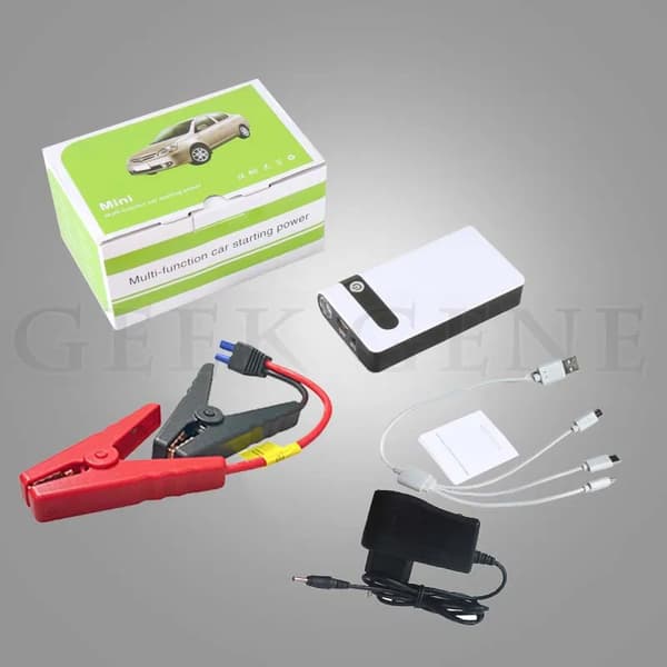 Universel Bil Jump Starter, 1000A Spidsstrøm, 12000mAh Power Bank,800A Starthjælp