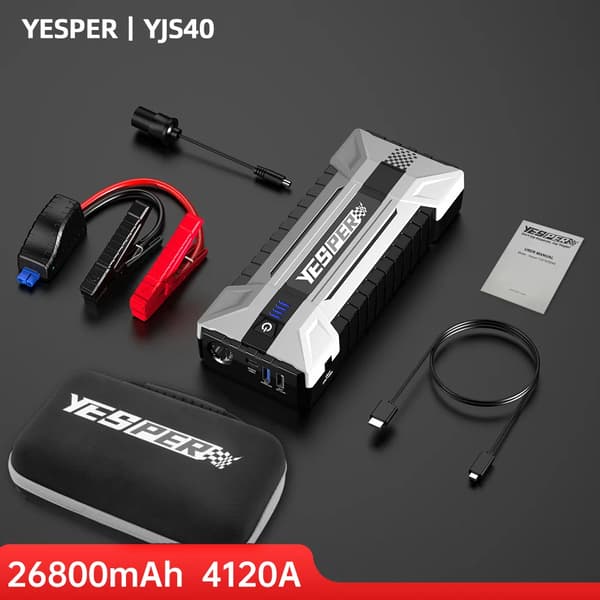Auton käynnistysakku, 26800mAh kapasiteetti, 4120A huippuvirta,A-YJS40-BK-UUSI