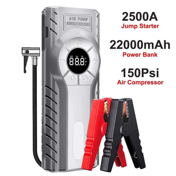 Auton käynnistysakku, 1400A huippuvirta, 16000mAh virtapankki,2000a 22000mAh