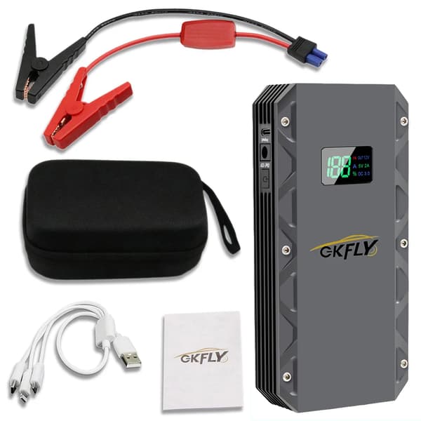 GKFLY Power Bank, 2000A Spänningsspik, Starta Bensinmotorer Upp Till 6,5L,GRÅ