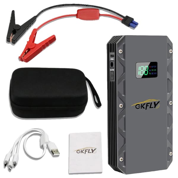 GKFLY Power Bank, 2000A Spänningsspik, Starta Bensinmotorer Upp Till 6,5L,GRÅ