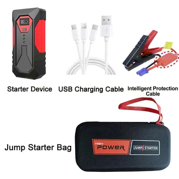Bil Nødstart, 18000 mAh Batteri, 1200A Spidsstrøm,18000 mAh